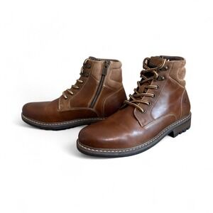 Buckle Outpost Makers Brodie‎ Boot Brown Leather Ankle Boots Mens 9 Lace Up Zip